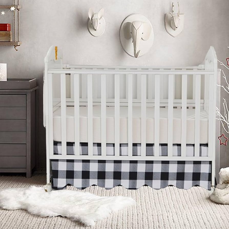 Amazon.com: Brandream Scallop Edge Crib Skirt, Baby Boy Girl